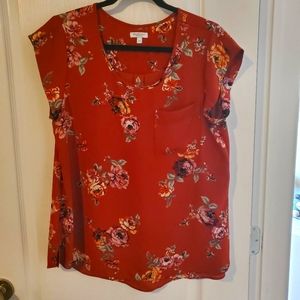 Short Sleeve Floral Blouse